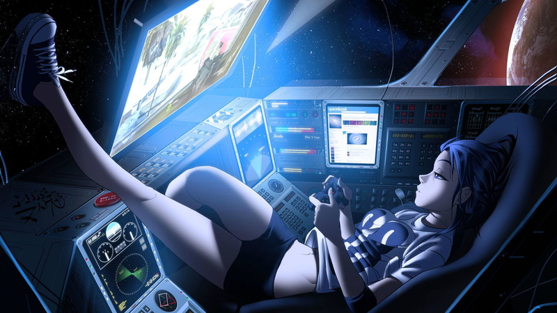 control panel, screen, display, anime, business, aviator, 1080P, computer, light, modern, technology, cockpit, design