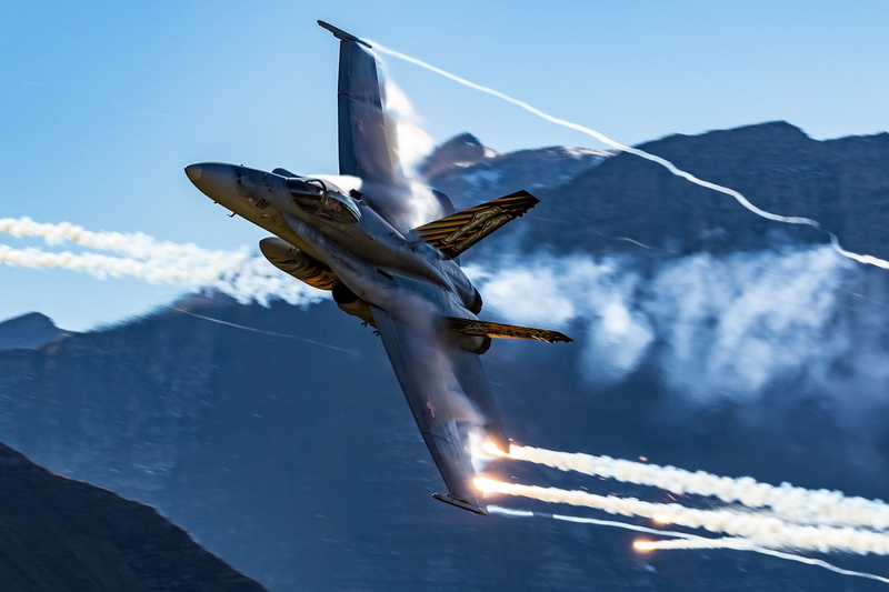 Mountains, The Effect Of Prandtl — Glauert, Fighter, The Swiss air force, LTC, 1080P, F/A-18 Hornet