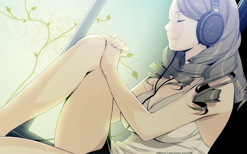 Sennheiser, headphones, 1080P, anime