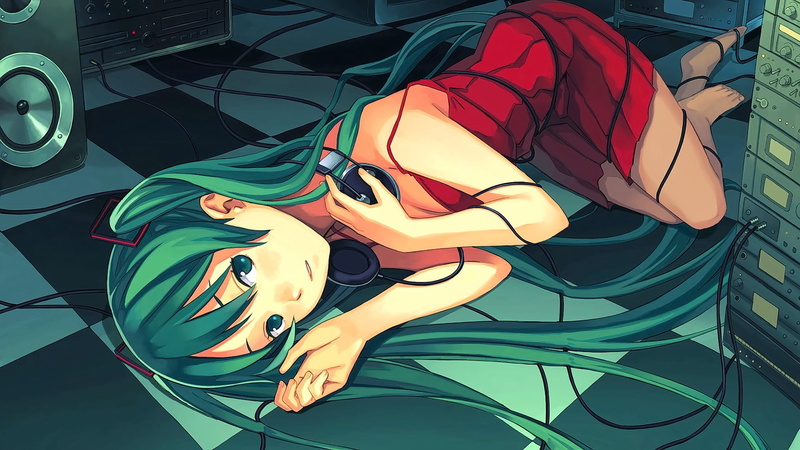 art and craft, headsets, human representation, still life, Vocaloid, looking at viewer, multi colored, representation, long hair, day, no people, anime girls