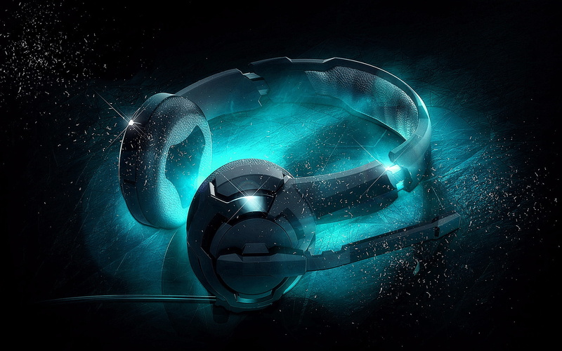cordless, art, lights, 1080P, black, headphones, fantasy, gadget, headset