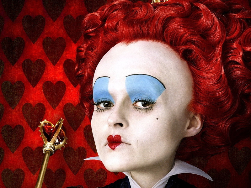 wonderland, alice, red, Alice in Wonderland (2010), Movie, queen, Helena Bonham Carter, 720P