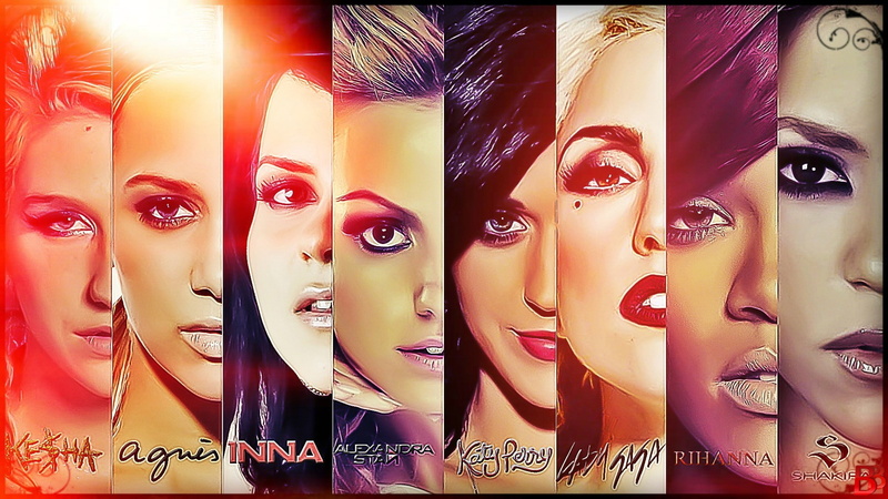 Lady Gaga, Agnis, Elena Alexandra Apostoleanu, Kesha, Rihanna, 1080P, Shakira, Alexandra Stan, Katy Perry