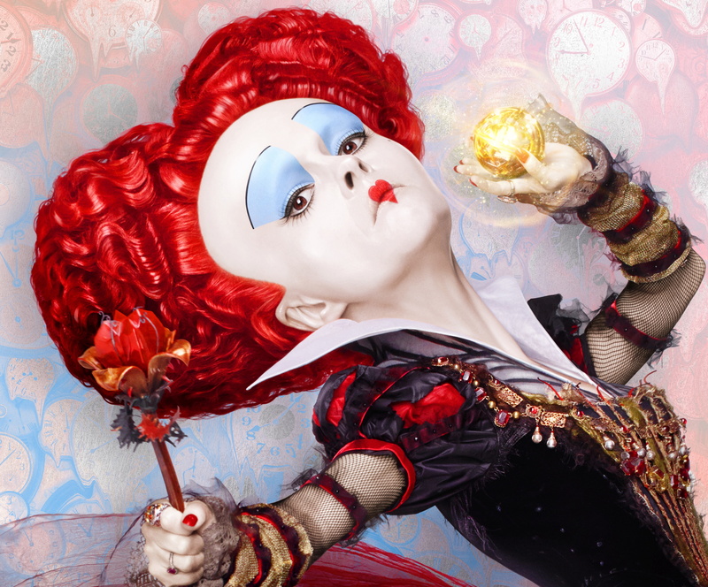 representation, red, one person, female likeness, adult, textile, indoors, Alice Through the Looking Glass, Helena Bonham Carter, creativity, women, art and craft
