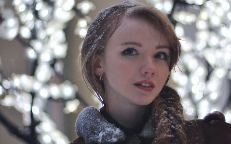 redhead, coats, beauty, face, focus on foreground, leisure activity, blue eyes, Olesya Kharitonova, model, winter, 1080P, contemplation, portrait, headshot