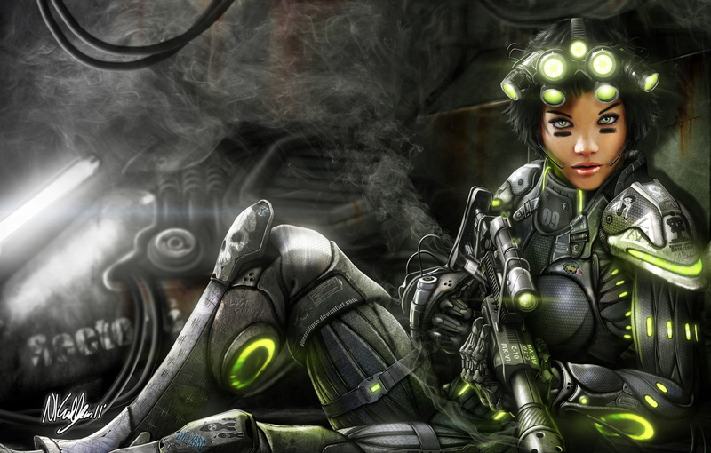 futuristic, soldier, gun, 1080P, cyberpunk, armor