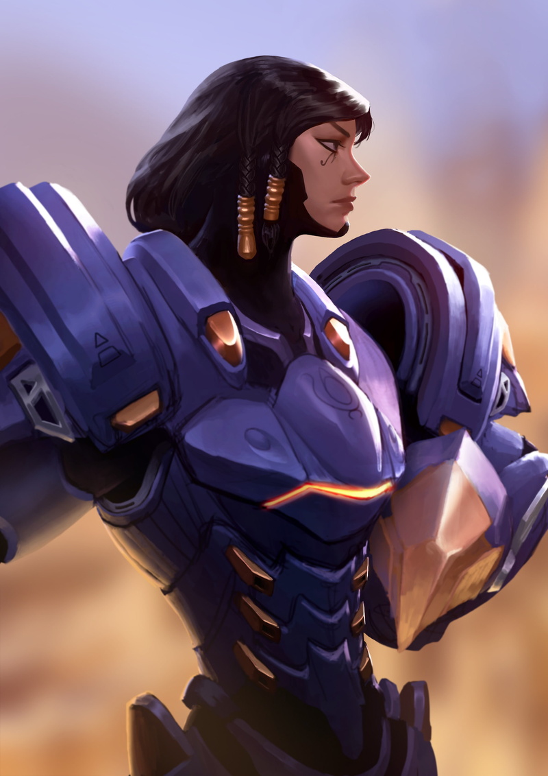 one person, contemplation, clothing, women, side view, young women, looking away, looking, beautiful woman, 2K, standing, Overwatch, brown hair, futuristic