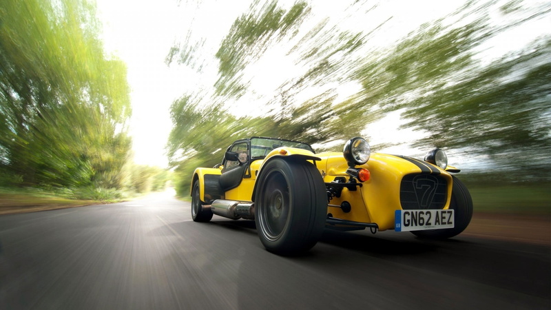 mini, tree, land vehicle, sport, car, sunlight, competition, blurred motion, cooper, 1080P, motion, road, Caterham Super Seven, tire, outdoors, motor vehicle