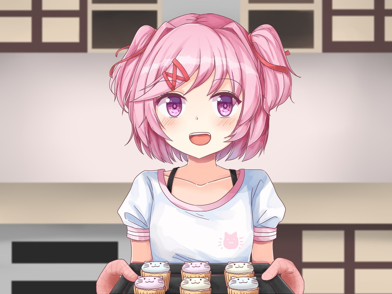 one person, lifestyles, real people, pink color, emotion, childhood, looking at camera, offspring, Natsuki (Doki Doki Literature Club!), girls, human face