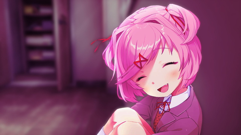 headshot, females, women, body part, human body part, young adult, Doki Doki Literature Club!, close-up, fashion, Natsuki (Doki Doki Literature Club!)