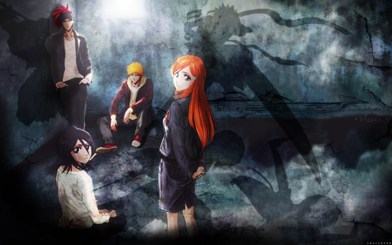 female likeness, male likeness, Kuchiki Rukia, indoors, representation, art and craft, adult, religion, architecture, group of people, Kurosaki Ichigo