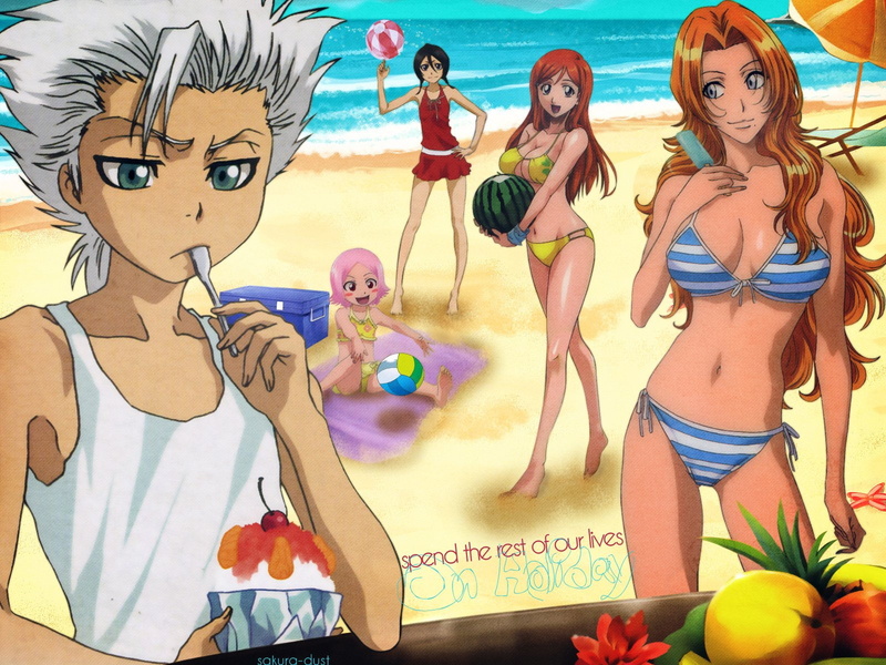 Bleach, Rangiku Matsumoto, 720P, Yachiru Kusajishi, Rukia Kuchiki, Tōshirō Hitsugaya, Orihime Inoue