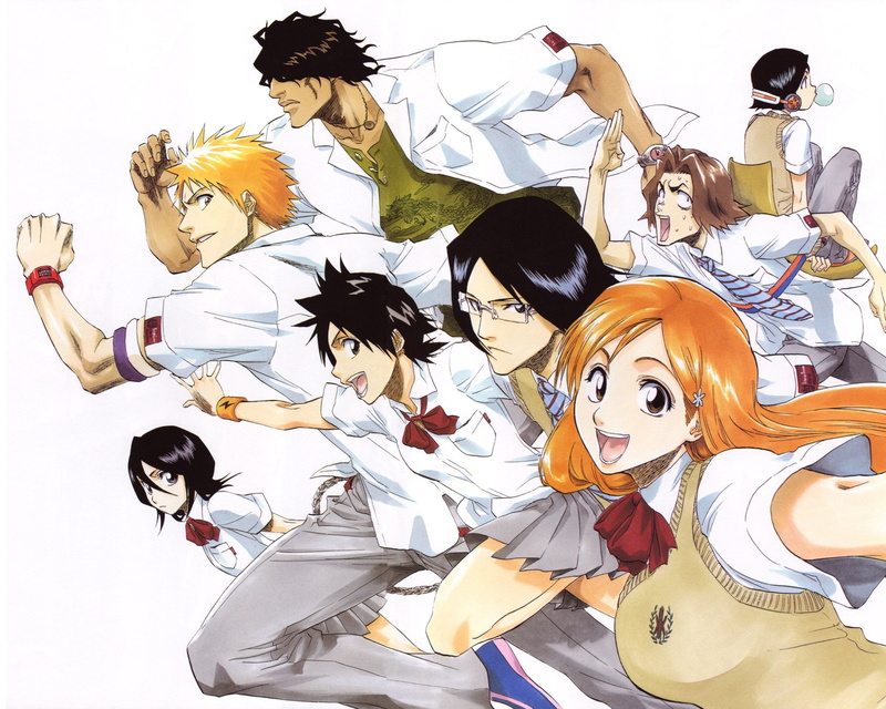 choice, multi colored, Tatsuki Arisawa, art and craft, human representation, day, Orihime Inoue, hairstyle, Uryu Ishida, representation, high angle view