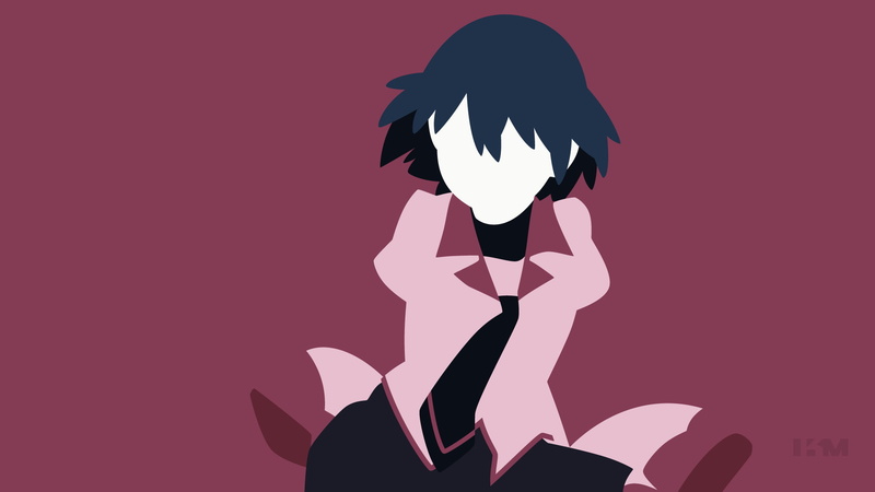 studio shot, side view, one person, pink color, lifestyles, cut out, anime girls, 1080P, adult, nature, hand, human body part, Monogatari Series, indoors
