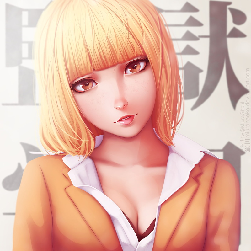 blonde, Prison School, Midorikawa Hana, 720P, anime girls, cleavage