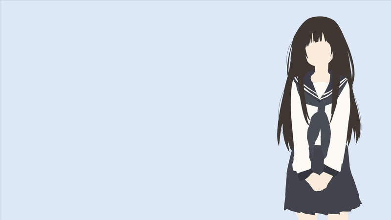 minimalism, hyouka, anime, girls, anime girls, 1080P