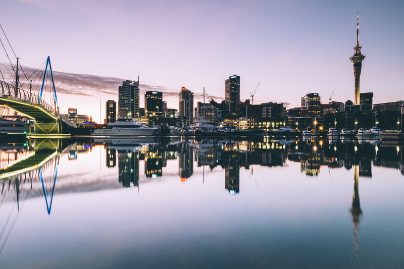 water, blue, new zealand, river, built Structure, twilight, city Life, port, building, tower, building Exterior, urban Scene, panoramic, downtown District