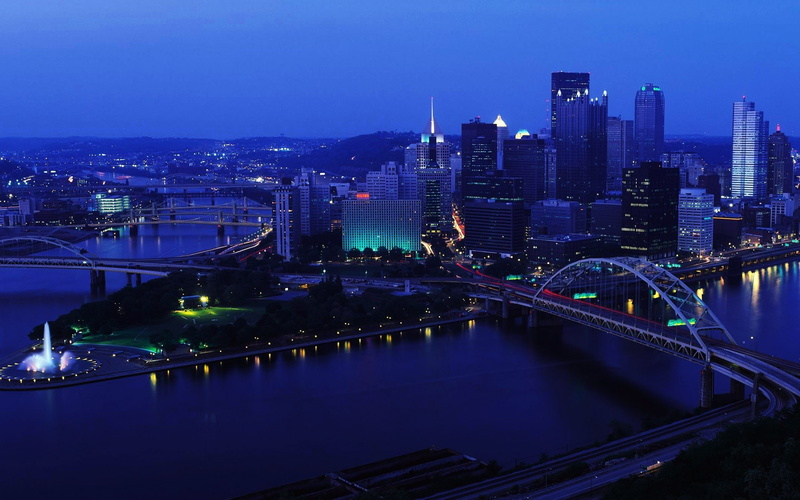 Pittsburgh, night, 1080P, cityscape, USA, city