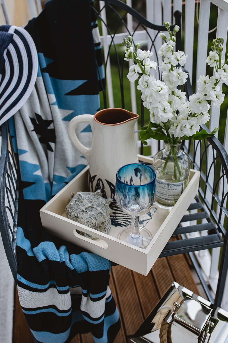 cozy, container, glass, Balcony, resting, table, marine, beach house, Seaside, Nautical, cup, decorations, nature, vase, Style, plant, flowering plant