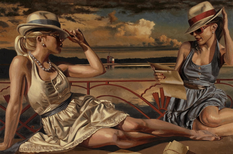 sitting, lifestyles, males, adult, young Women, 4K, water, Peregrine Heathcote, vacations, stay, dresses, figure, adventure, sunglasses, girls, caucasian Ethnicity