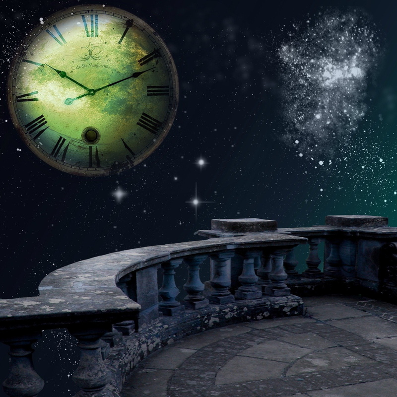 stars, balcony, background, 1080P, time, fantasy, space, moon