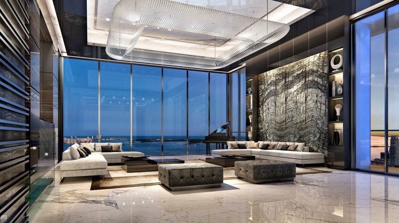 Black, Man Made, Blue, Ocean, 1080P, Penthouse, Room