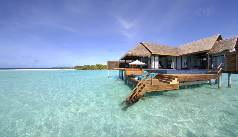 villa, building exterior, idyllic, scenics, sunny, water, holiday Villa, tropical Climate, luxury, caribbean Sea, day, white, sea, sunlight, stilt house