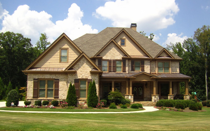 building Exterior, villa, facade, sunlight, concrete, nature, style, suburb, outdoors, brown, green Color, front or Back Yard, residential District