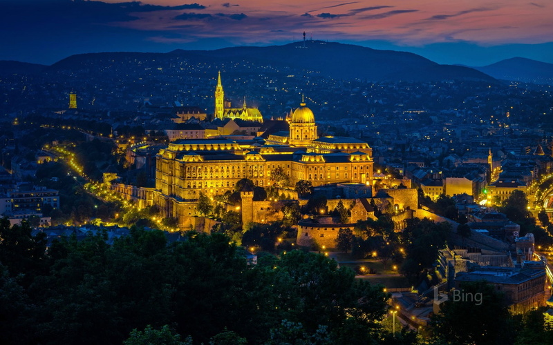 buda, travel destinations, building, hill, nature, city, hungary, dusk, history, illuminated, belief, gellert, castle, building exterior, cityscape, tourism