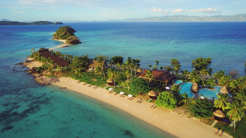 hd, resort, philippines, view, dron, malaroyroy, island, palawan, bulalacao, 2K, coron