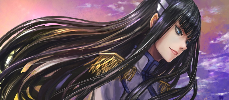 close, black, kiryuin, blue, long, kill, uniform, 1080P, eyes, satsuki, hair, zhouran