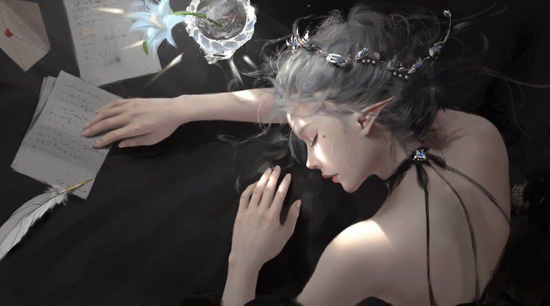 Ghostblade, Yan Haiqin, WLOP, artwork, 8K