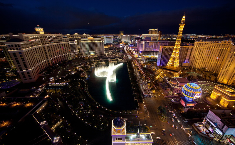 sky, city, night, The Cosmopolitan, United States of America, Paris Hotel, tower, high angle view, Vegas, Bellagio, crowd, United States, eiffel tower