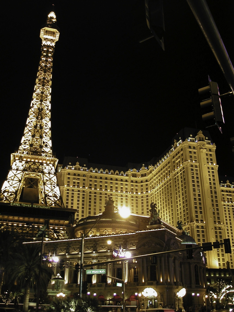 building, skyscraper, paris, travel Destinations, tower, las, lighted, transportation, city, car, Hotel Paris, Up at Night, las vegas, spire, tall - high