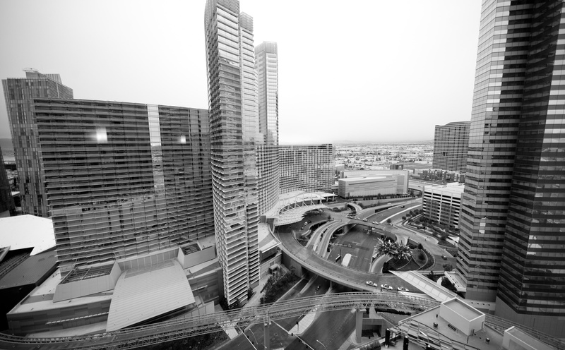 las vegas, building exterior, sky, cityscape, las, united states, United States of America, Black and White, tower, Nevada, built structure, no people