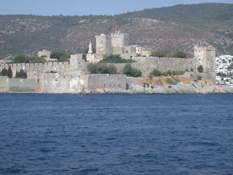 waterfront, bodrum, costa, the past, mountain, no people, castle, turkey, outdoors, land, fortress, water, nature, tree, city, sea, fort, day, building