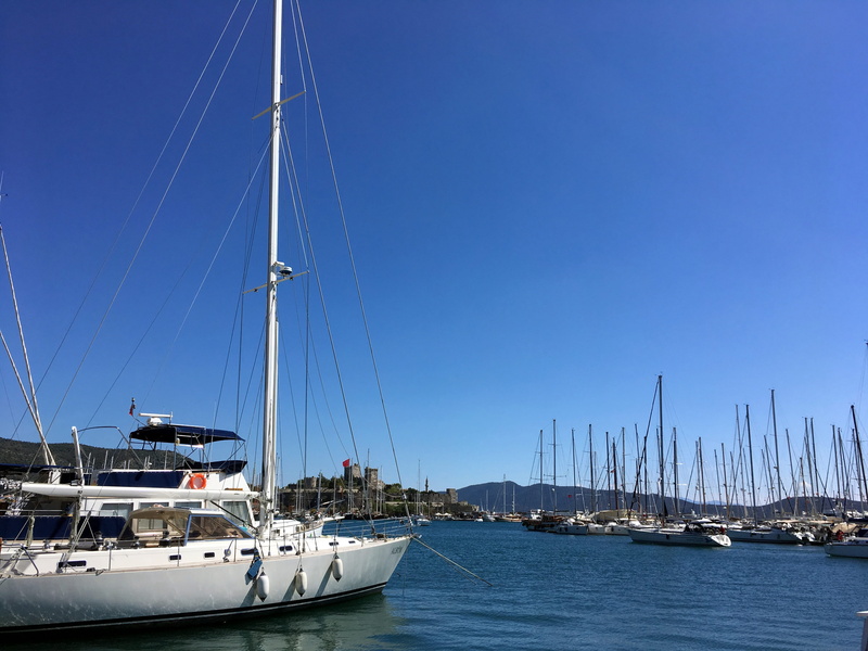 water, bodrum, travel, yacht, rigging, mode of transportation, clear sky, day, nautical vessel, sea, yachting, pole, sailing ship, harbor, aegean, turkey