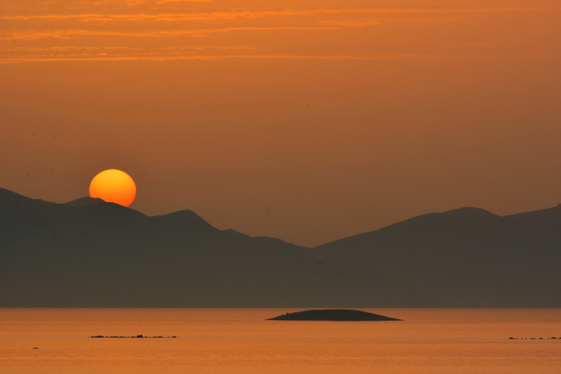 idyllic, mountain, mountain range, silhouette, non-urban scene, outdoors, 5K, turkey, waterfront, scenics - nature, sky, sunset, nature, sun, bodrum, water