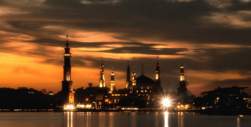 Borneo, Islam, East Kalimantan Province, Night, 1080P, Indonesia, Samarindra, Samarinda Islamic Center, Religious