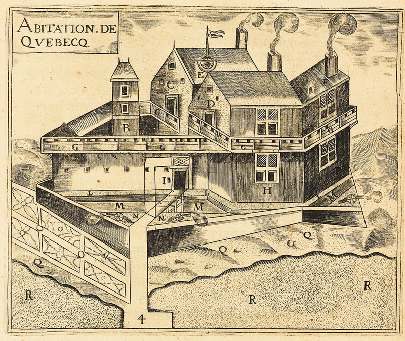 paper, building, western script, Canada, building exterior, illustration, house, Settlement, retro Styled, city, history, 1608 in Quebec, close-up, nature