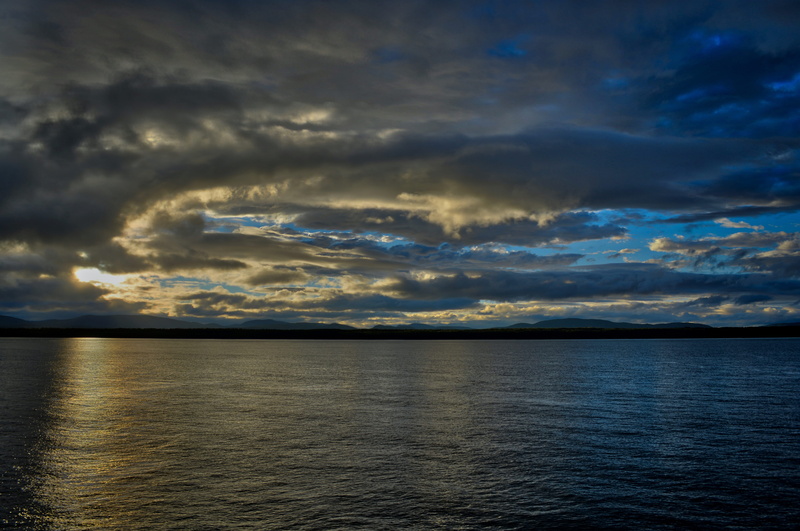 sunset, ominous, st. siméon, qc, canada, beauty in nature, waterfront, non-urban scene, storm, outdoors, water, sunset on river, scenics - nature, cloud - sky