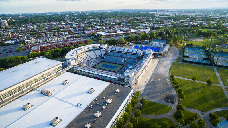 architecture, cityscape, landscape, stadium, grass, travel, sport, animal, sports, montreal, plant, quebec, nature, city, aerial, high angle view, built structure