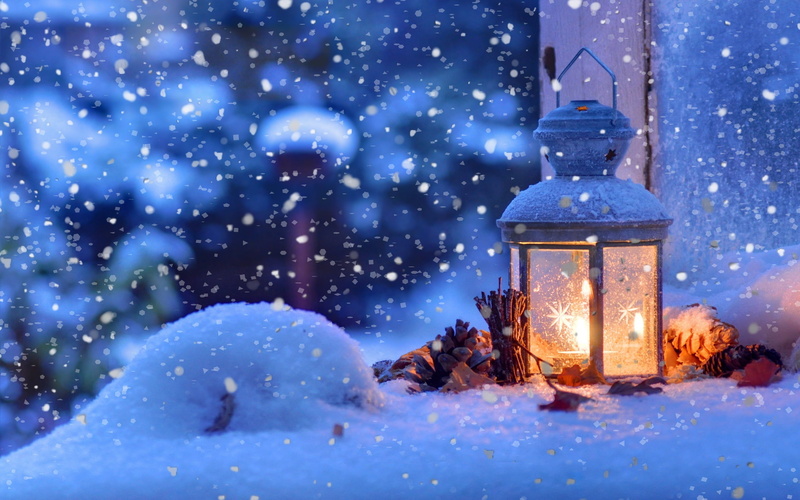 Winter, Snow, Light, Christmas, 2K, Snowflakes