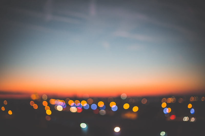 street light, lighting equipment, Evening, circle, sky, abstract backgrounds, multi Colored, no people, Sunset, architecture, abstract, defocused, views