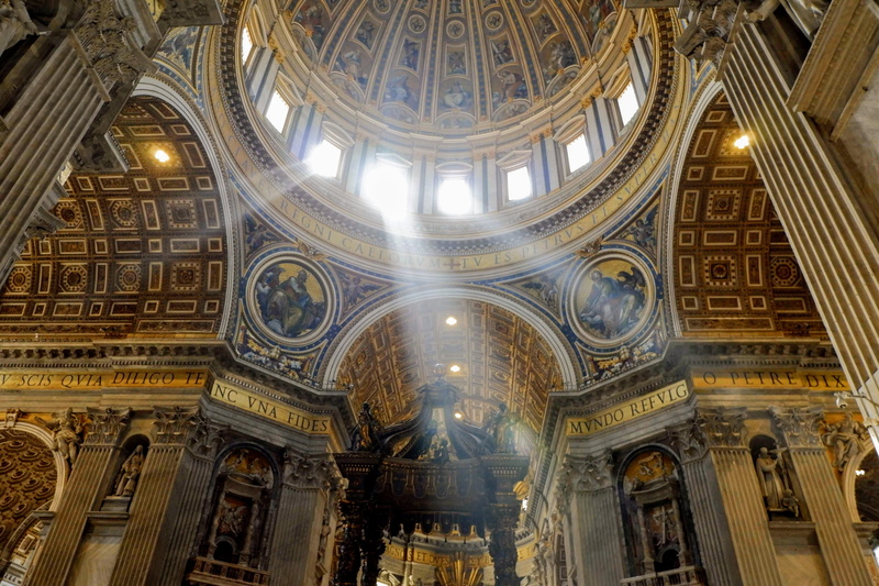 architectural column, building, spirituality, travel destinations, religion, light, indoors, vatican city, art, ornate, the past, renaissance, 4K, history