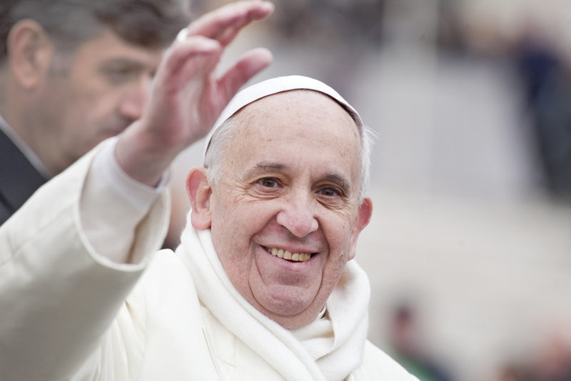 Jorge Mario Bergoglio Sívori, Francisco, poses, smile, white, Pope Francis, 5K