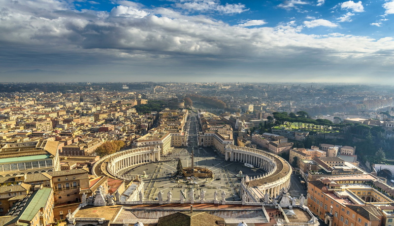 St. Peters Square, 1080P, panorama, Italy, The Vatican, Rome