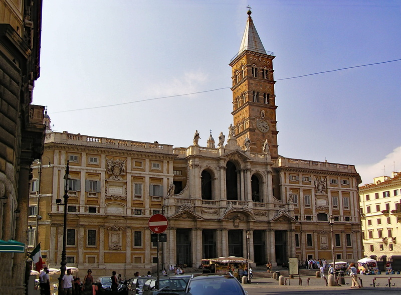 europe, papal basilica of, city, travel destinations, travel, group of people, santa maria maggiore, Rome, clock tower, Santa Maria Maggiore, motor vehicle