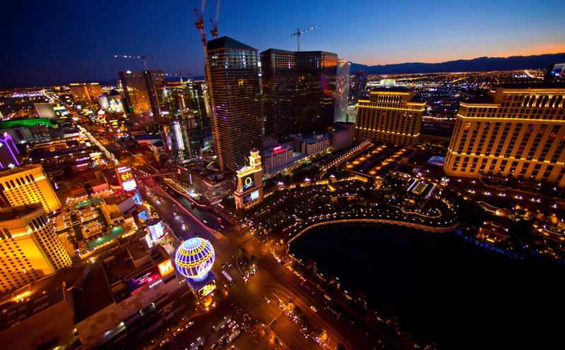 night, street, sky, hide, Nevada, outdoors, modern, built structure, Bellagio, gambler, motion, high angle view, multiple lane highway, building exterior