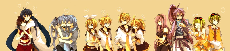 Lenka Kagamine, Rin Kagamine, Rinto Kagamine, Hatsune Mikuo, Hatsune Miku, Anime, GUMI (Vocaloid), Vocaloid, 1080P, Kaito (Vocaloid), Luka Megurine, Len Kagamine